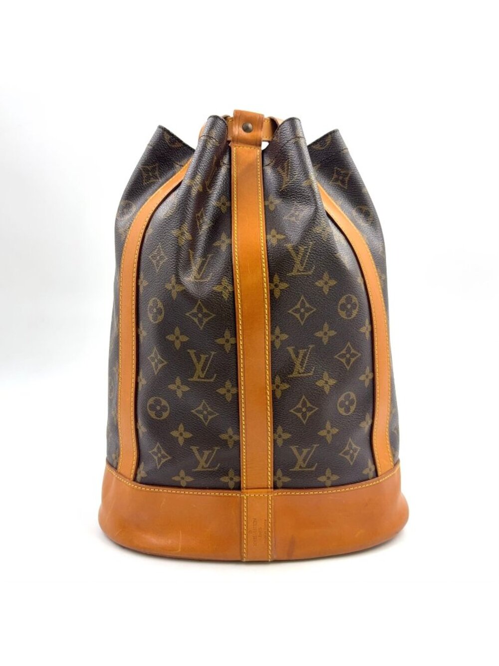 Louis Vuitton Randonnee PM Monogram Leather Brown Light Shoulder Bag Gold
